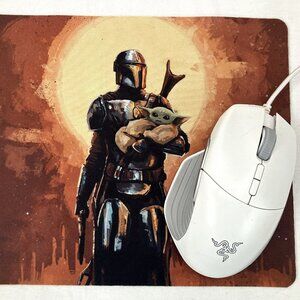 The Mandolorian Baby Yoda/Grogu Star Wars Custom Art PC Mouse Pad/Desk Mat